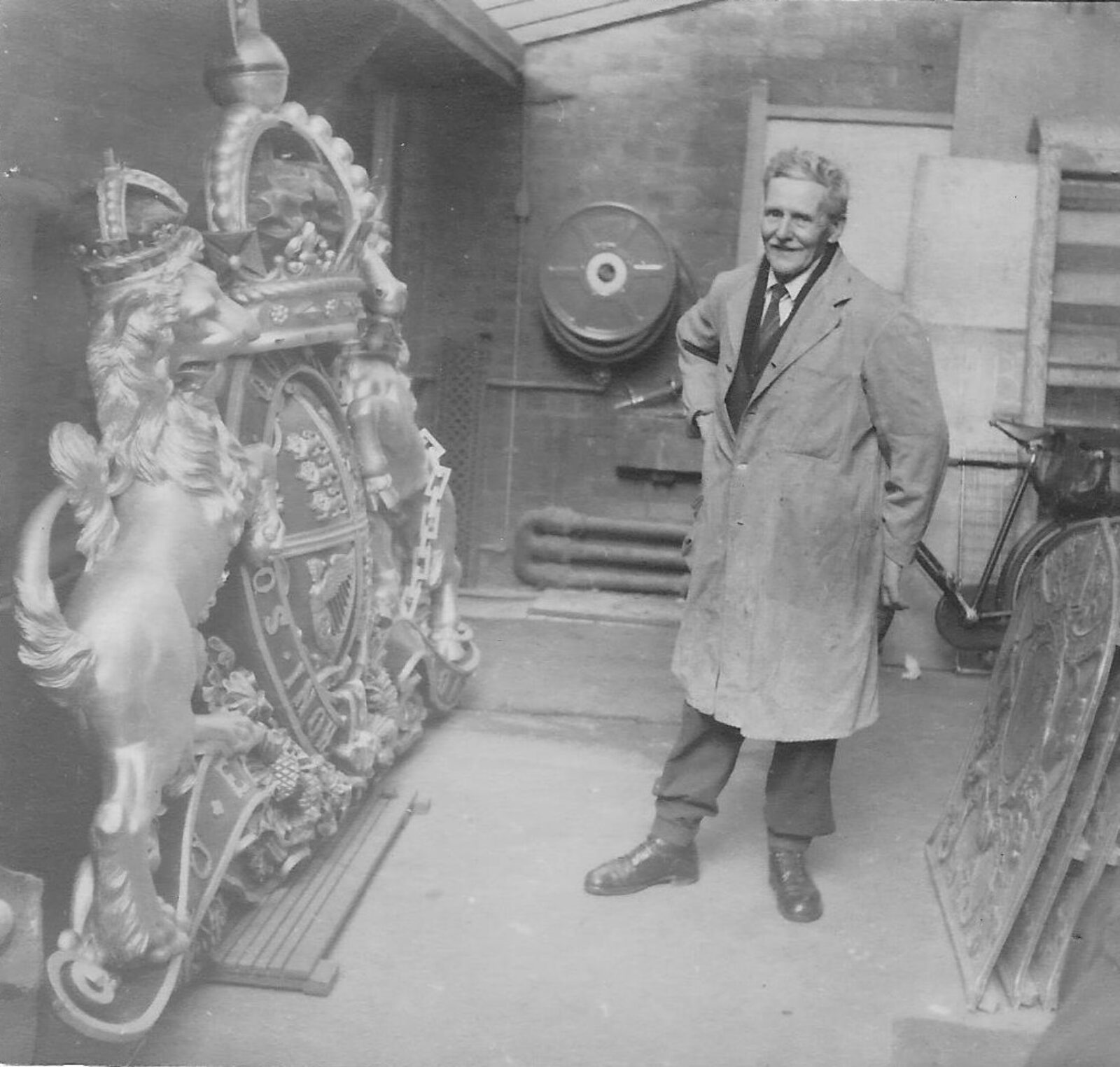 Albert Howell with The coat of Arms in 1953